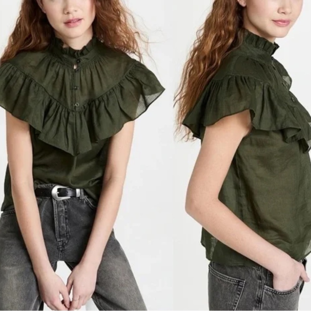 Frame Denim Olive Ruffled Blouse - Picture 5 of 5